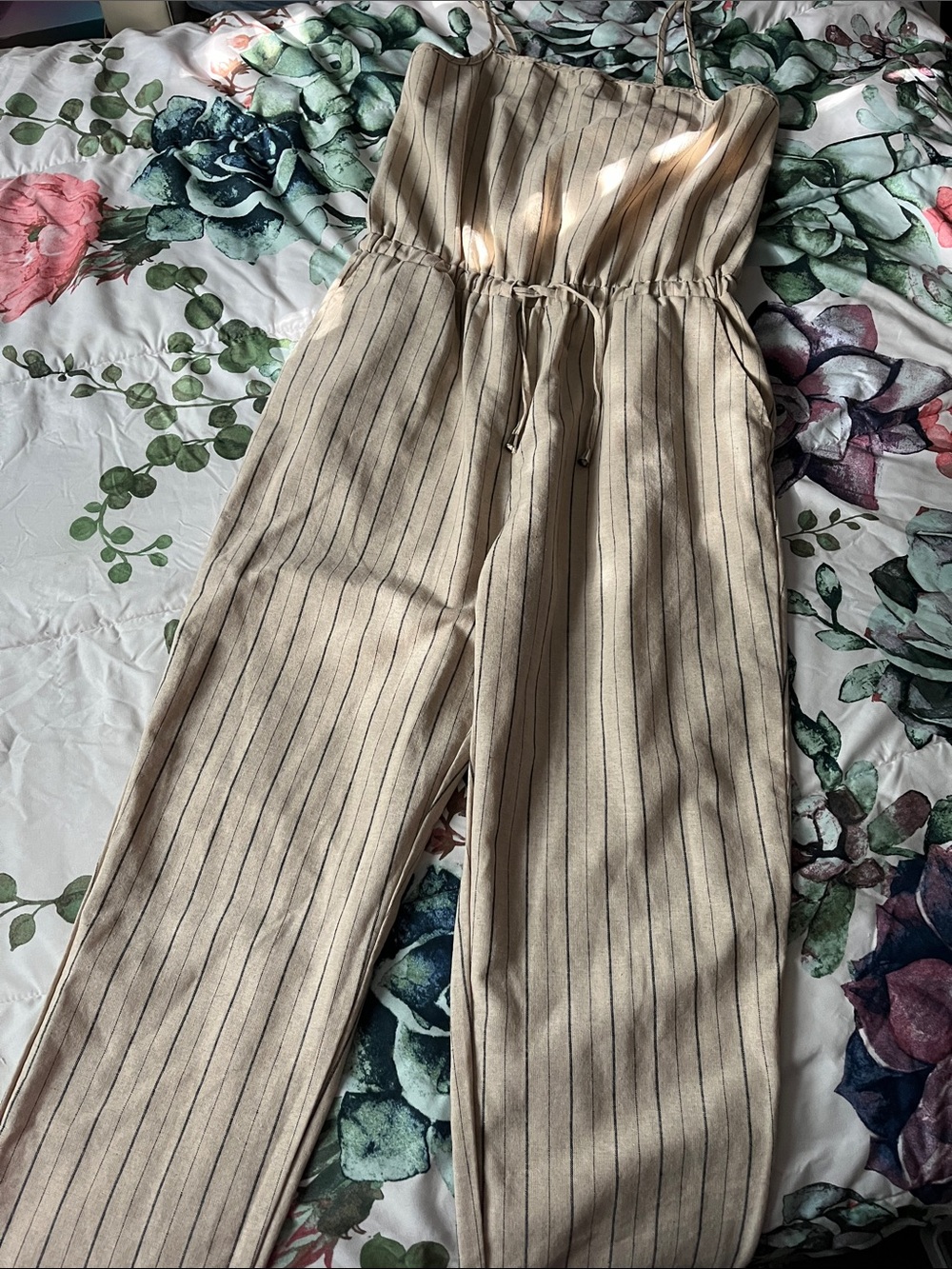 CI Sono Striped Spaghetti Strap Romper Jumpsuit Size XL